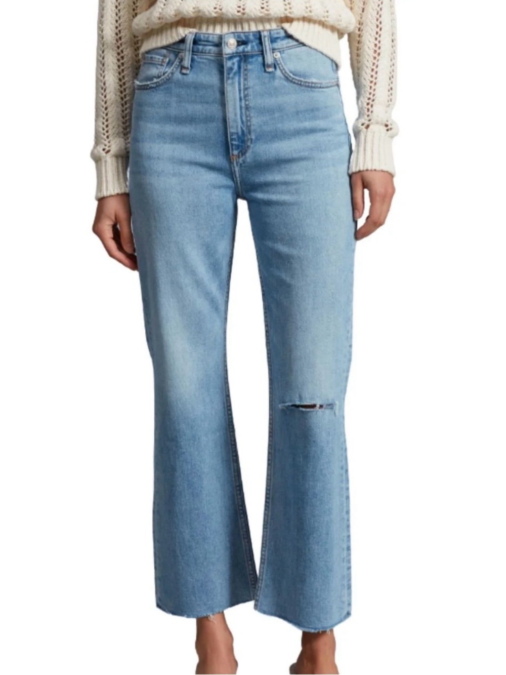 Rag & Bone Casey High-Rise Ankle Flare Light Wash Women’s Jeans - Size 28